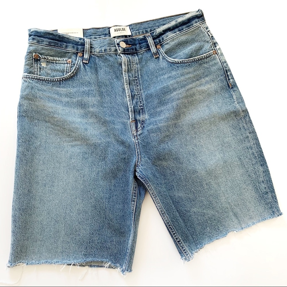 Agolde 90s Pinch Waist Button Fly Shorts Womens Size 32 New - Picture 2 of 7